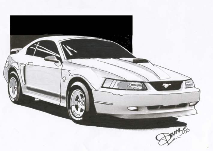 Neewbie With Stang Drawing  Mustang Boards